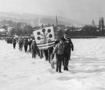 Start der Seeüberquerung am 28. Februar 1963 bei Rorschach