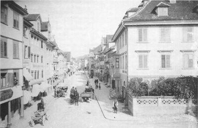 Rorschacher Hauptstrasse, Blick gegen Osten, um 1900. Photo: H. Labhart