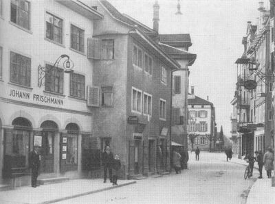 Westliche Hauptstrasse Rorschach 1917 (Photo H. Labhart)
