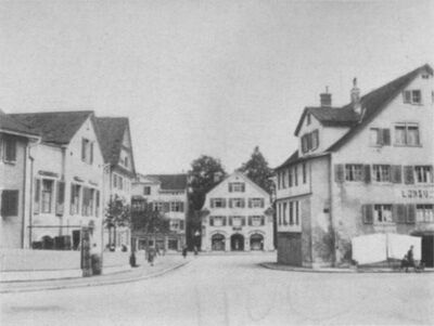 Blick von der Kirchstrasse nach der Hauptstrasse