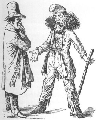 Der Kommunist im Gespräch mit dem Bürger. Illustration zur Kalendergeschichte 1856