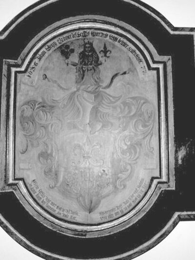 Erinnerungsspruch in der Wohnung Grubers im Hoffmann'schen Haus