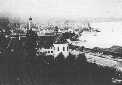 Hauptbahnhof Rorschach, Aufnahme um 1880. Bild aus dem Atelier Mange und Labhart