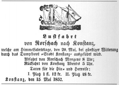 Inserat in der Appenzeller-Zeitung vom 5.5.1852