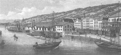 Rorschacher Hafenansicht um 1870 (Aquatinta)