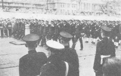 Marineoffiziere an der Krönungsparade, 1953
