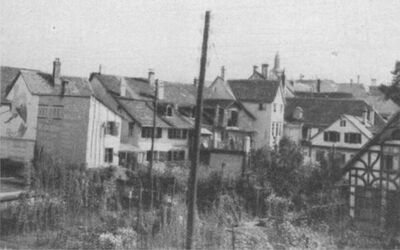 Die alten Häuser des Adlergebietes 1934, von der Trischlistrasse aus gesehen