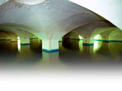 Innenansicht der Filterhalle des Seewasserwerkes der Stadt St. Gallen im Rietli Goldach, 2007
