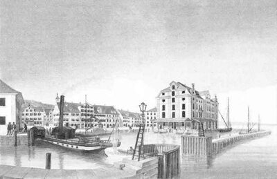 Hafen von Rorschach. Um 1865. Aquarell von Joseph Martignoni. Heimatmuseum Rorschach.